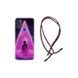 kilifland Reeder P13 Blue Max Pro 256gb ile Uyumlu Kılıf Rasta Ipli Boyun Askılı Desenli Life Silikon Astro Purple 1890