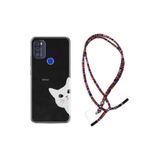 kilifland Reeder P13 Blue Max Pro 256gb ile Uyumlu Kılıf Rasta Ipli Boyun Askılı Desenli Life Silikon Çılgın Kedi 1895