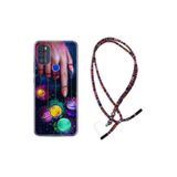 kilifland Reeder P13 Blue Max Pro 256gb ile Uyumlu Kılıf Rasta Ipli Boyun Askılı Desenli Life Silikon Finger Planet 1740