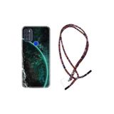 kilifland Reeder P13 Blue Max Pro 256gb ile Uyumlu Kılıf Rasta Ipli Boyun Askılı Desenli Life Silikon Green World 1856