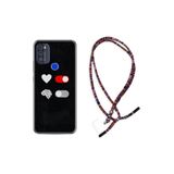 kilifland Reeder P13 Blue Max Pro 256gb ile Uyumlu Kılıf Rasta Ipli Boyun Askılı Desenli Life Silikon Love Brain 1722