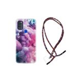 kilifland Reeder P13 Blue Max Pro 256gb ile Uyumlu Kılıf Rasta Ipli Boyun Askılı Desenli Life Silikon Pink Cloud 1305