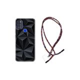 kilifland Reeder P13 Blue Max Pro 256gb ile Uyumlu Kılıf Rasta Ipli Boyun Askılı Desenli Life Silikon Prizmalar 1782