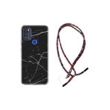 kilifland Reeder P13 Blue Max Pro 256gb ile Uyumlu Kılıf Rasta Ipli Boyun Askılı Desenli Life Silikon Siyah Mermer 1299