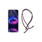 kilifland Reeder P13 Blue Max Pro 256gb ile Uyumlu Kılıf Rasta Ipli Boyun Askılı Desenli Life Silikon Star Planet 1652