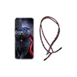 kilifland Reeder P13 Blue Max Pro 256gb ile Uyumlu Kılıf Rasta Ipli Boyun Askılı Desenli Life Silikon Super Cat 1666
