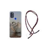 kilifland Reeder P13 Blue Max Pro 256gb ile Uyumlu Kılıf Rasta Ipli Boyun Askılı Desenli Life Silikon Swan 1343