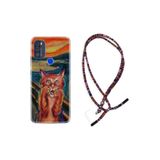 kilifland Reeder P13 Blue Max Pro 256gb ile Uyumlu Kılıf Rasta Ipli Boyun Askılı Desenli Life Silikon Tablo Cat 1788