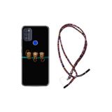 kilifland Reeder P13 Blue Max Pro 256gb ile Uyumlu Kılıf Rasta Ipli Boyun Askılı Desenli Life Silikon Üç Maymun 1871