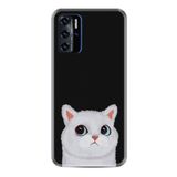 kilifland Reeder P13 Blue Max Pro 256gb ile Uyumlu Kılıf Resimli Desenli Silikon Boyun Askılı White Cat 1835