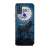 kilifland Reeder P13 Blue Max Pro 256gb ile Uyumlu Kılıf Resimli Desenli Silikon Boyun Askılı Wolf Moon 1857