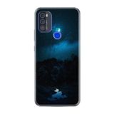 kilifland Reeder P13 Blue Max Pro 256gb ile Uyumlu Kılıf Silikon Desen Boyun Askılı Gece 1633