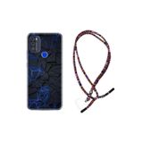 Kılıfland Reeder P13 Blue Max Pro ile Uyumlu Rasta Desenli Boyun Askılı Silikon Kılıf, Çok Renkli