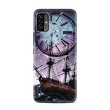 Kılıfland Reeder P13 Blue Max Pro Lite 2022 ile Uyumlu Telefon Kılıfı, Desenli Baskılı, Gemi ve Saat Figürü, Silikon, Mor