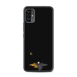 Kılıfland Reeder P13 Blue Max Pro Lite 2022 ile Uyumlu Telefon Kılıfı, Silikon, Desenli Baskılı, Ay ve Kedi Figürlü, Siyah