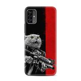 Kılıfland Reeder P13 Blue Max Pro Lite 2022 ile Uyumlu Telefon Kılıfı, Silikon, Desenli Baskılı, Çılgın Kedi Figürü, Siyah-Kırmızı