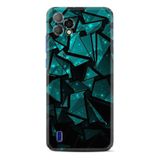 Kılıfland Reeder P13 Blue Plus 2022 ile Uyumlu Telefon Kılıfı, Geometrik Desenli, Silikon, Turkuaz