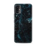 kilifland Reeder P13 Pro Max Lite 2022 ile Uyumlu Kılıf Desenli Silikon Boyun Askılı Blue Mix Mermer 1377