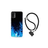 kilifland Reeder P13 Pro Max Lite 2022 ile Uyumlu Kılıf Ipli Boyun Askılı Desenli Life Silikon Blue Fire 1678