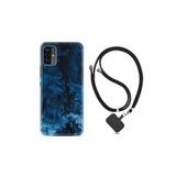 kilifland Reeder P13 Pro Max Lite 2022 ile Uyumlu Kılıf Ipli Boyun Askılı Desenli Life Silikon Blue Zigzag 1687