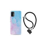 kilifland Reeder P13 Pro Max Lite 2022 ile Uyumlu Kılıf Ipli Boyun Askılı Desenli Life Silikon Pink Blue Abstract 1385