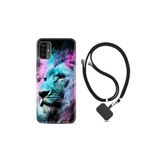 kilifland Reeder P13 Pro Max Lite 2022 ile Uyumlu Kılıf Ipli Boyun Askılı Desenli Life Silikon Pink Blue Leon 1603