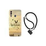 kilifland Reeder S23 Max Pro ile Uyumlu Kılıf Resimli Boyun Askılı İpli Desenli Silikon Belive in Yourself 1316