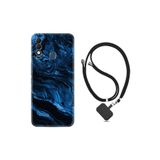 kilifland Reeder S23 Max Pro ile Uyumlu Kılıf Resimli Boyun Askılı İpli Desenli Silikon Blue MArble 1379