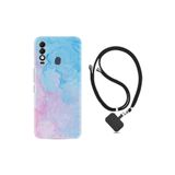 kilifland Reeder S23 Max Pro ile Uyumlu Kılıf Resimli Boyun Askılı İpli Desenli Silikon Pink Blue Abstract 1385