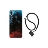 kilifland Reeder S23 Max Pro ile Uyumlu Kılıf Resimli Boyun Askılı İpli Desenli Silikon Red Blue Black Abstact 1386