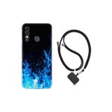 kilifland Reeder S23 Max Pro ile Uyumlu Kılıf Silikon Boyun Askılı İpli Desenli Silikon Blue Fire 1678