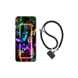 kilifland Reeder S23 Max Pro ile Uyumlu Kılıf Silikon Boyun Askılı İpli Desenli Silikon Butterfly Neon 1684