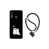 kilifland Reeder S23 Max Pro ile Uyumlu Kılıf Silikon Boyun Askılı İpli Desenli Silikon Love Cats 1690