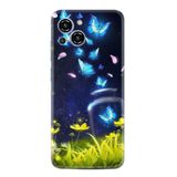 Kılıfland Reeder S23 Max Pro ile Uyumlu Kılıf, Silikon, Çiçek ve Kelebek Desenli, Renkli