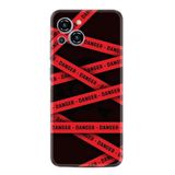 Kılıfland Reeder S23 Max Pro ile Uyumlu Kılıf, Silikon, Danger Desenli, Siyah-Kırmızı