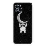 Kılıfland Reeder S23 Max Pro ile Uyumlu Kılıf, Silikon, Platinium Series, Panda Moon Desenli, Siyah