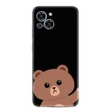 Kılıfland Reeder S23 Max Pro ile Uyumlu Silikon Kılıf, Platinium Series, Desenli, Hello Bear, Siyah