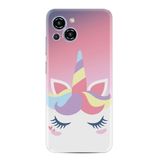 Kılıfland Reeder S23 Max Pro ile Uyumlu Silikon Kılıf, Unicorn Desenli, Pembe-Beyaz