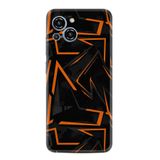 Kılıfland Reeder S23 Max Pro ile Uyumlu Silikon Kılıf, Zigzag Desen, Siyah-Turuncu