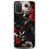 Kılıfland Samsung Galaxy A02 ile Uyumlu Kılıf, Boutique Baskılı, Çiçek Desenli, Siyah