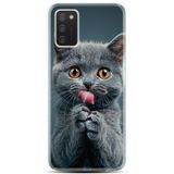 Kılıfland Samsung Galaxy A02 ile Uyumlu Kılıf, Boutique Baskılı, Komik Kedi Desenli, Renk8