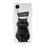 Kılıfland Samsung Galaxy A03 Core ile Uyumlu Kılıf, Boutique Baskılı, Don't Touch Cat Tasarımı, Beyaz