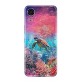 Kılıfland Samsung Galaxy A03 Core ile Uyumlu Kılıf, Boutique Baskılı, Kaplumbağa Desenli, Renkli