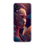 Kılıfland Samsung Galaxy A03 Core ile Uyumlu Kılıf, Boutique Baskılı, Kelebek Kadın Deseni, Renk75