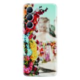 Kılıfland Samsung Galaxy A03 ile Uyumlu C55 Silikon Kılıf, Gerçek Çiçek Desen, Renkli