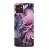 Kılıfland Samsung Galaxy A03 ile Uyumlu Kılıf, Boutique Baskılı Çiçek Desen, Mor