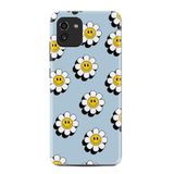 Kılıfland Samsung Galaxy A03 ile Uyumlu Kılıf, Boutique Baskılı, Gülen Papatyalar Desen, Mavi
