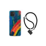 kilifland Samsung Galaxy A03 ile Uyumlu Kılıf Ipli Boyun Askılı Desenli Silikon Ressam Sulu Boya 1600