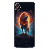 Kılıfland Samsung Galaxy A04E ile Uyumlu Kılıf, Boutique Baskılı, Arslan Desenli, Siyah