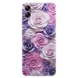 Kılıfland Samsung Galaxy A04E ile Uyumlu Kılıf, Boutique Baskılı, Mor Güller Desenli